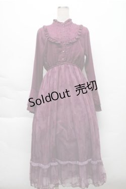 画像1: axes femme / レース切り替えヨークワンピース  パープル S-25-12-04-049-AX-OP-HR-ZS