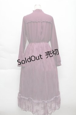 画像2: axes femme / レース切り替えヨークワンピース  パープル S-25-12-04-049-AX-OP-HR-ZS