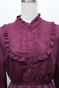 画像4: axes femme / レース切り替えヨークワンピース  パープル S-25-12-04-049-AX-OP-HR-ZS