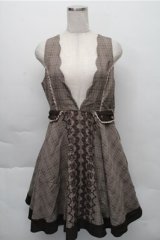 axes femme / グレンチェックジャンドレ  ブラウン S-25-12-04-053-AX-OP-HR-ZS