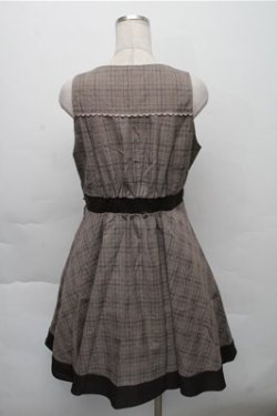 画像2: axes femme / グレンチェックジャンドレ  ブラウン S-25-12-04-053-AX-OP-HR-ZS