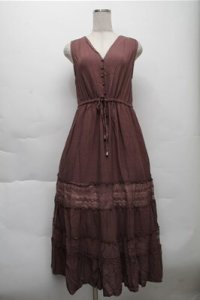 axes femme / レースティアードノースリーブワンピ  ブラウン S-25-12-04-054-AX-OP-HR-ZS