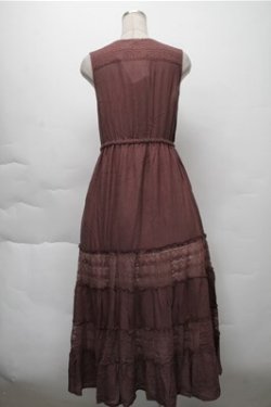 画像2: axes femme / レースティアードノースリーブワンピ  ブラウン S-25-12-04-054-AX-OP-HR-ZS