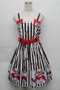 Angelic Pretty / Cherry Stampジャンパースカート  黒ｘ白 S-25-12-04-055-AP-OP-AS-ZS