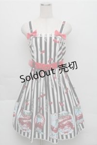 Angelic Pretty / Cherry Stampジャンパースカート  黒ｘ白 S-25-12-04-055-AP-OP-AS-ZS