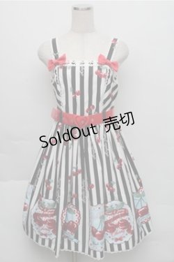 画像1: Angelic Pretty / Cherry Stampジャンパースカート  黒ｘ白 S-25-12-04-055-AP-OP-AS-ZS