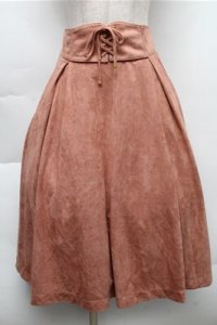 F&A / フロントレースアップスウェードタッチスカート  ピンクベージュ S-25-12-04-059-LO-SK-HR-ZS
