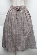 axes femme / チェックスカート  ブラウン S-25-12-04-060-AX-SK-HR-ZS