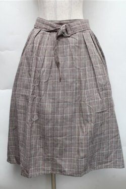 画像1: axes femme / チェックスカート  ブラウン S-25-12-04-060-AX-SK-HR-ZS