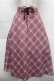 画像1: Fi.n.t / フロントレースアップチェックフレアースカート  ピンク S-25-12-04-061-CA-SK-HR-ZS (1)