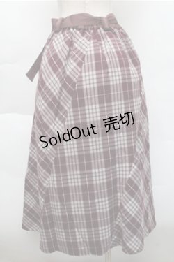 画像2: axes femme / チェックパッチワークスカート  ワイン S-25-12-04-062-AX-OP-HR-ZS