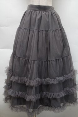 画像1: evelyn / ギャザーティアードスカート  グレー S-25-12-04-063-LO-SK-HR-ZS