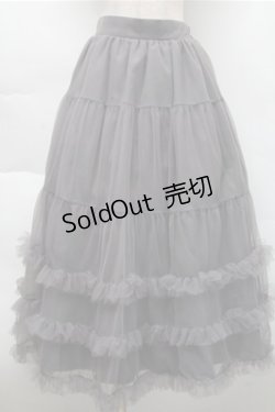 画像1: evelyn / ギャザーティアードスカート  グレー S-25-12-04-063-LO-SK-HR-ZS