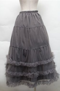 画像2: evelyn / ギャザーティアードスカート  グレー S-25-12-04-063-LO-SK-HR-ZS