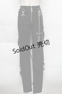 KILL STAR / チェーン付きストレッチスキニーパンツ XS 黒 S-25-12-04-065-SL-PA-HR-ZS