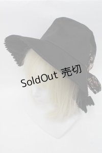 axes femme / BackフリルUVハット  黒 S-25-12-04-011-AX-CO-HR-ZS