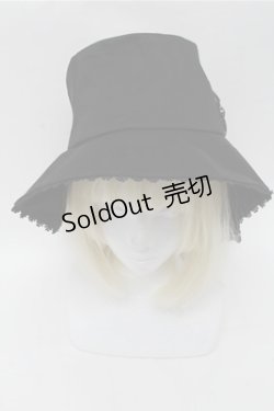 画像2: axes femme / BackフリルUVハット  黒 S-25-12-04-011-AX-CO-HR-ZS