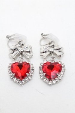 画像1: LOLITA / ハートイヤリング  赤 S-25-12-04-002-LO-AC-HR-ZS
