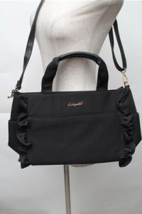 LODISPOTTO / フリルトートバッグ  黒 S-25-12-04-016-LO-BG-HR-ZS
