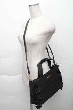 画像3: LODISPOTTO / フリルトートバッグ  黒 S-25-12-04-016-LO-BG-HR-ZS