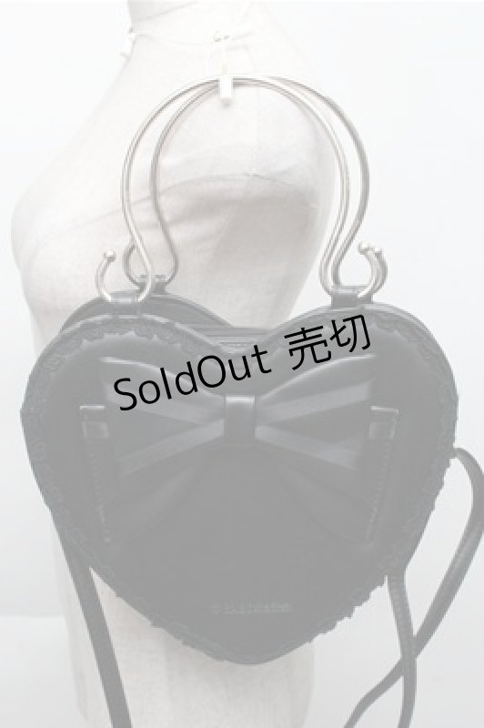 画像1: BABY,THE STARS SHINE BRIGHT / リボンハートバッグ  黒 S-25-12-04-018-BA-JA-HR-ZS (1)