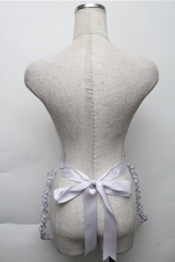 画像2: Nile Perch / オーガンジーフリルエプロン  白ｘラベンダー S-25-12-04-022-LO-OP-HR-ZS