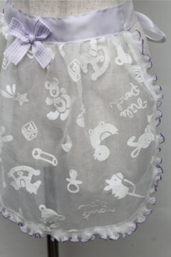 画像3: Nile Perch / オーガンジーフリルエプロン  白ｘラベンダー S-25-12-04-022-LO-OP-HR-ZS