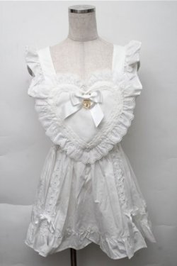 画像1: BABY,THE STARS SHINE BRIGHT / ハートエプロン  白 S-25-12-04-023-BA-OP-HR-ZS