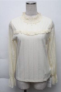 axes femme / レース切替長袖インナー  キナリ S-25-12-04-024-AX-TO-HR-ZS