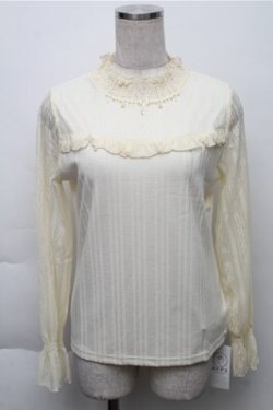 画像1: axes femme / レース切替長袖インナー  キナリ S-25-12-04-024-AX-TO-HR-ZS