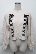 axes femme / Wレースアップショートニット  オフ S-25-12-04-026-AX-TO-HR-ZS