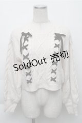 axes femme / Wレースアップショートニット  オフ S-25-12-04-026-AX-TO-HR-ZS