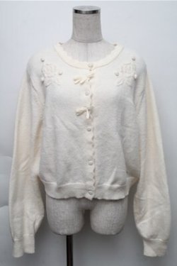 画像1: m petit by misako / バラ刺繍ニットカーディガン  オフ S-25-12-04-027-LO-TO-AS-ZS