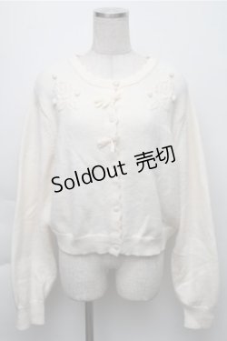 画像1: m petit by misako / バラ刺繍ニットカーディガン  オフ S-25-12-04-027-LO-TO-AS-ZS