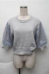 画像1: axes femme POETIQUE / 袖チュール切替ラメニットプルオーバー  グレー S-25-12-04-028-AX-TO-HR-ZT655 (1)
