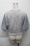 画像2: axes femme POETIQUE / 袖チュール切替ラメニットプルオーバー  グレー S-25-12-04-028-AX-TO-HR-ZT655 (2)