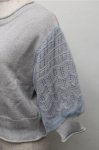 画像3: axes femme POETIQUE / 袖チュール切替ラメニットプルオーバー  グレー S-25-12-04-028-AX-TO-HR-ZT655 (3)