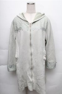 axes femme / レース使いスエードコート  グリーン S-25-12-04-029-AX-CO-HR-ZS