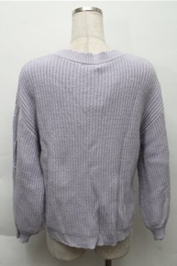 画像2: axes femme POETIQUE / パール配色アラン編みニット  ラベンダー S-25-12-04-031-AX-TO-HR-ZS