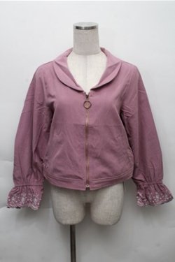 画像1: axes femme / スカラップ刺繍ブルゾン  パープル S-25-12-04-032-AX-JA-HR-ZS