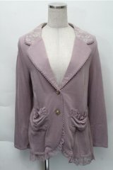 axes femme / レース切り替えカットジャケット  ラベンダー S-25-12-04-033-AX-JA-HR-ZS