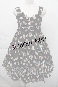 Angelic Pretty / Sugar Heartsジャンパースカート（初版）  黒 S-25-12-06-044-AP-OP-HR-ZS