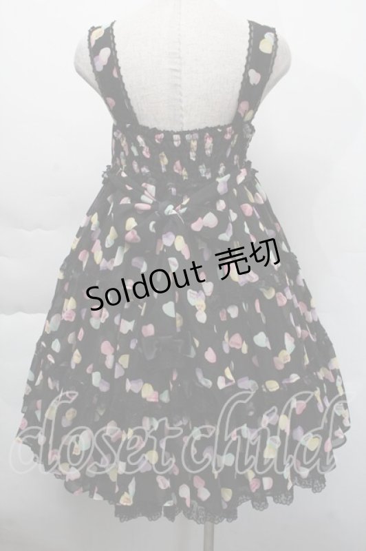 画像2: Angelic Pretty / Sugar Heartsジャンパースカート（初版）  黒 S-25-12-06-044-AP-OP-HR-ZS (2)