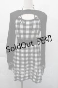 evelyn / チェックニットワンピース  黒ｘ白 S-25-12-06-046-LO-OP-AS-ZS
