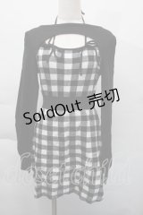 evelyn / チェックニットワンピース  黒ｘ白 S-25-12-06-046-LO-OP-AS-ZS