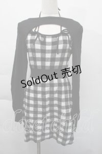 evelyn / チェックニットワンピース  黒ｘ白 S-25-12-06-046-LO-OP-AS-ZS