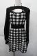 画像1: evelyn / チェックニットワンピース  黒ｘ白 S-25-12-06-046-LO-OP-AS-ZS (1)