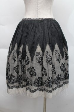 画像2: Lois CRAYON / 花柄スカート  黒ｘオフ S-25-12-06-048-LO-SK-HR-ZS