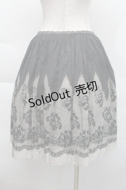 画像2: Lois CRAYON / 花柄スカート  黒ｘオフ S-25-12-06-048-LO-SK-HR-ZS