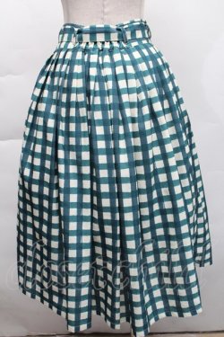 画像2: an another angelus / ハンドペイントギンガムチェックスカート  グリーン S-25-12-06-049-CA-SK-HR-ZS
